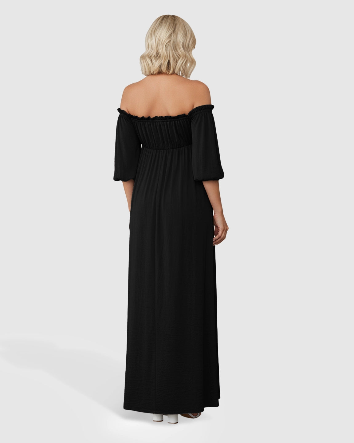 Off-Shoulder Elegant Maternity Maxi Dress