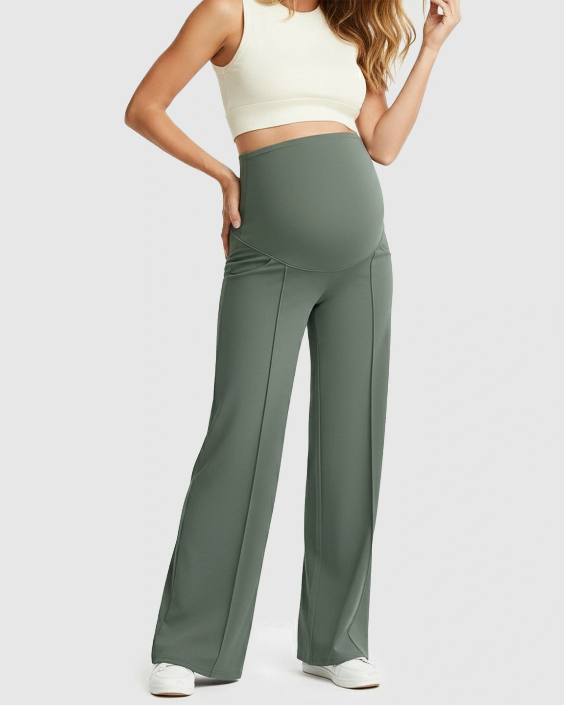 High Waist Maternity Pants With Relaxed Fit