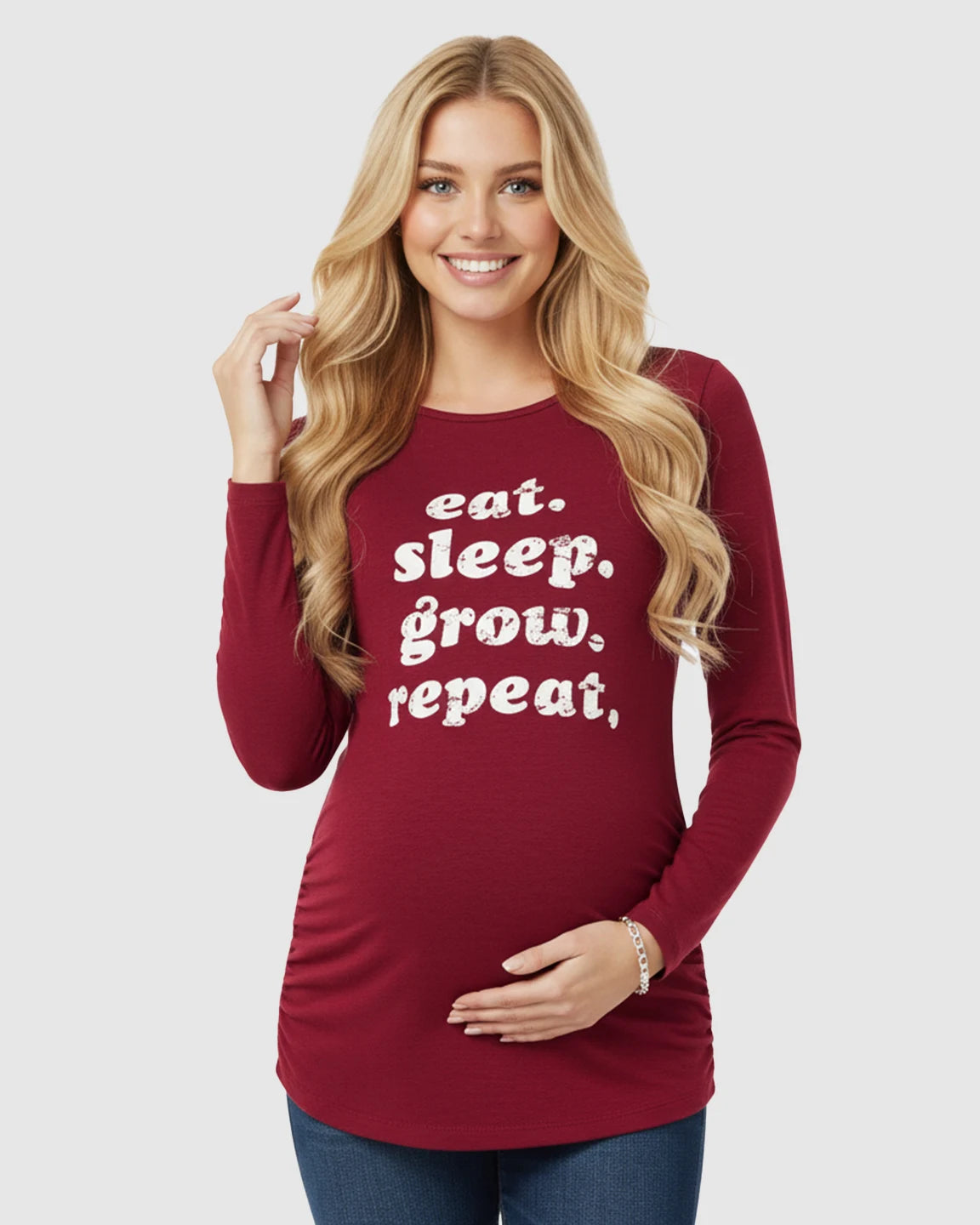 Long-sleeve Printed Maternity Top