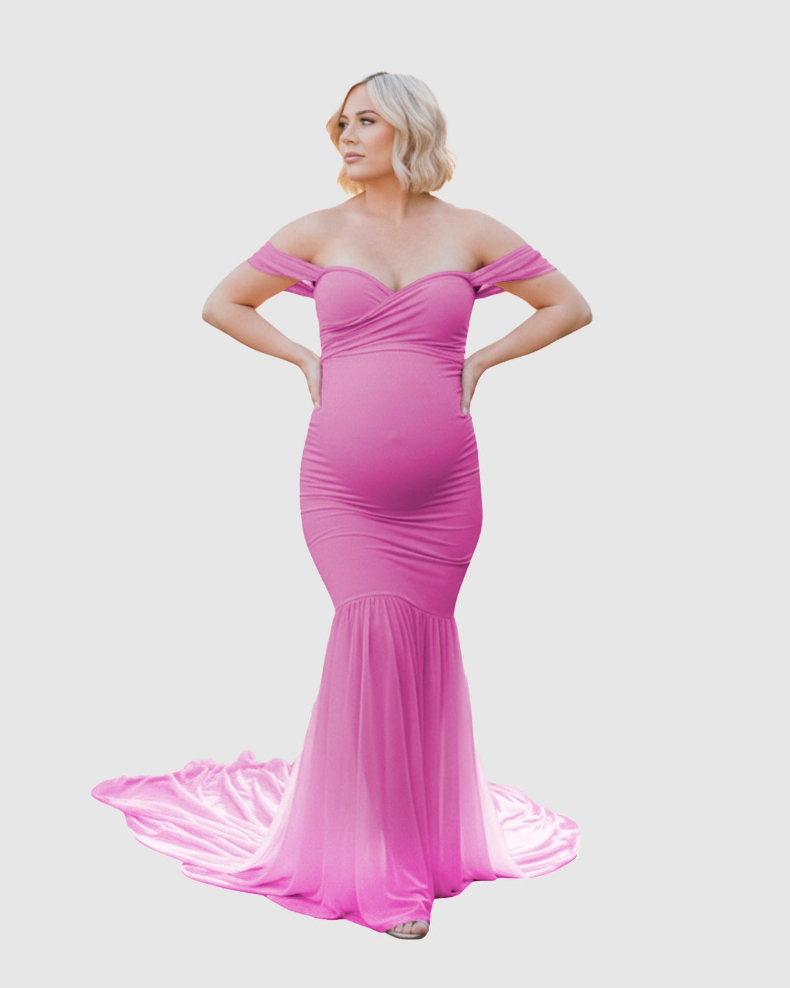 Off-Shoulder Mermaid Maternity Photoshoot Gown