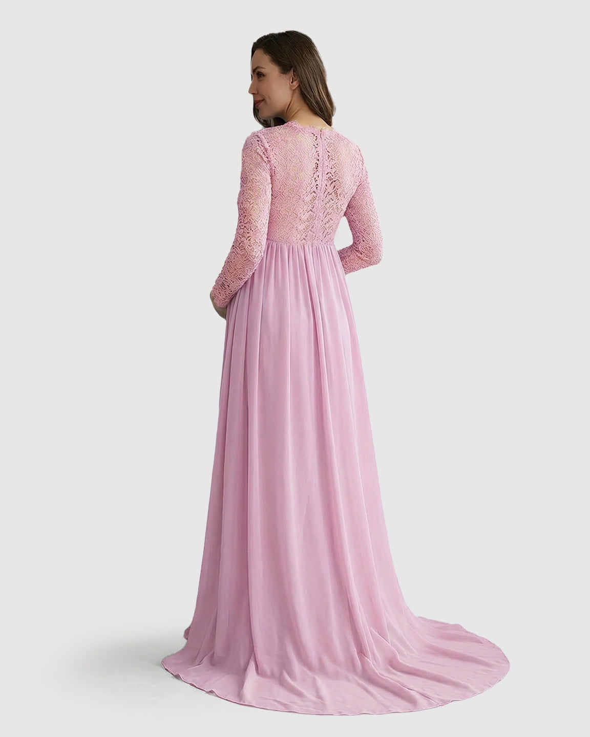 Lace Bodice Trailing Skirt Maternity Photoshoot Gown