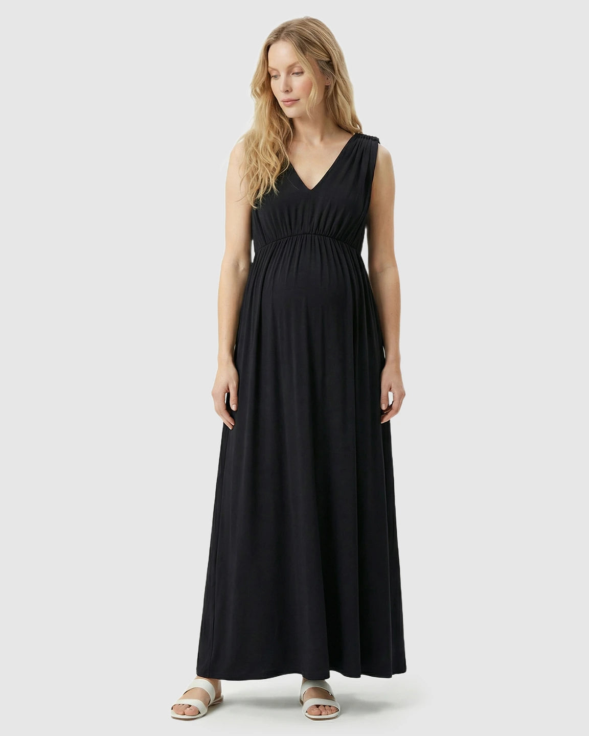 Empire Waist Casual Maternity Maxi Dress