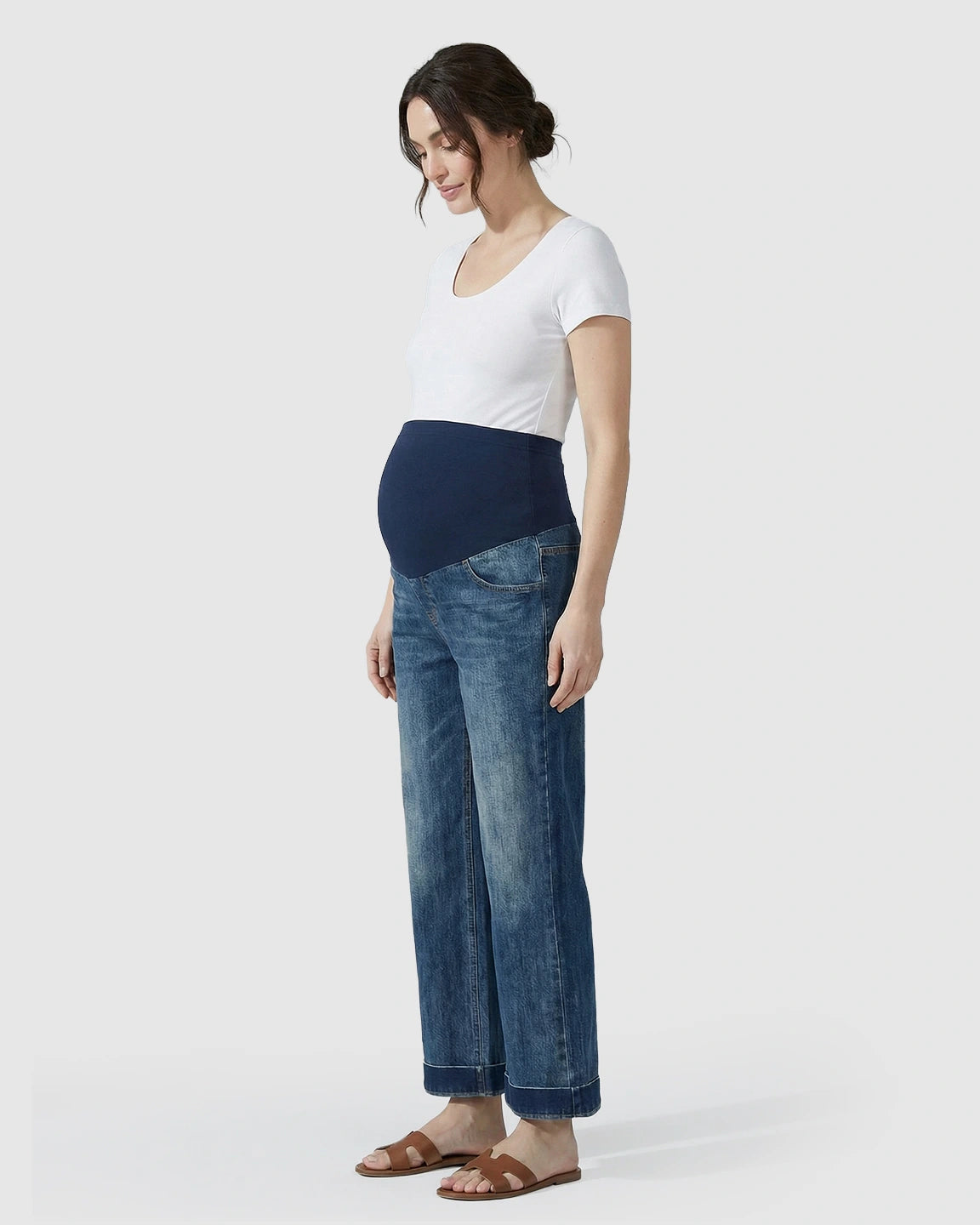 High-Waist Wide-Leg Maternity Jeans