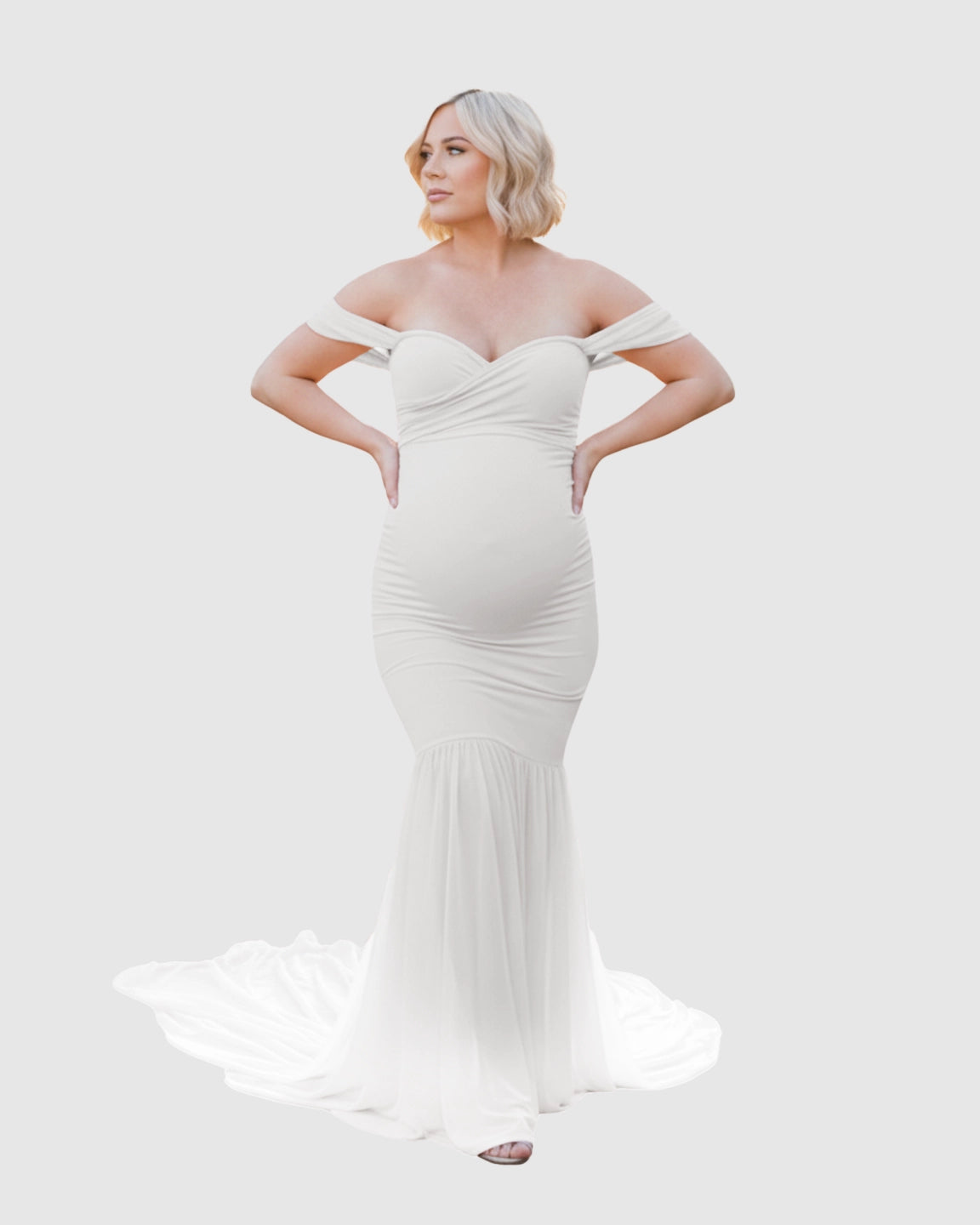 Off-Shoulder Mermaid Maternity Photoshoot Gown