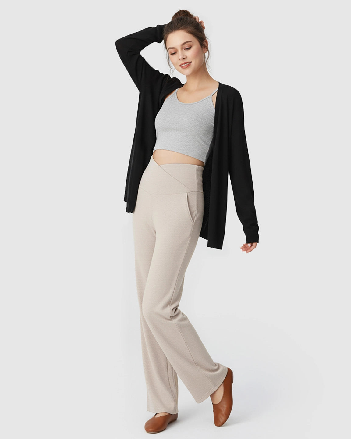Crossover Waist Wide-Leg Maternity Lounge Pants