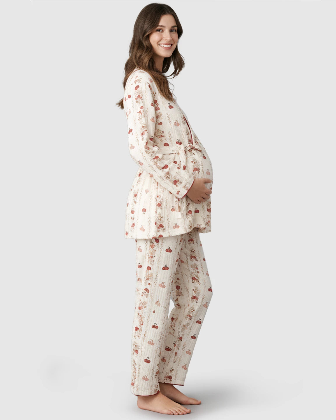 Cotton-Muslin Japanese-Style Maternity Sleepwear Set