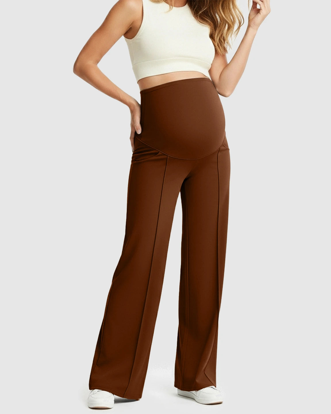 High Waist Maternity Pants With Relaxed Fit