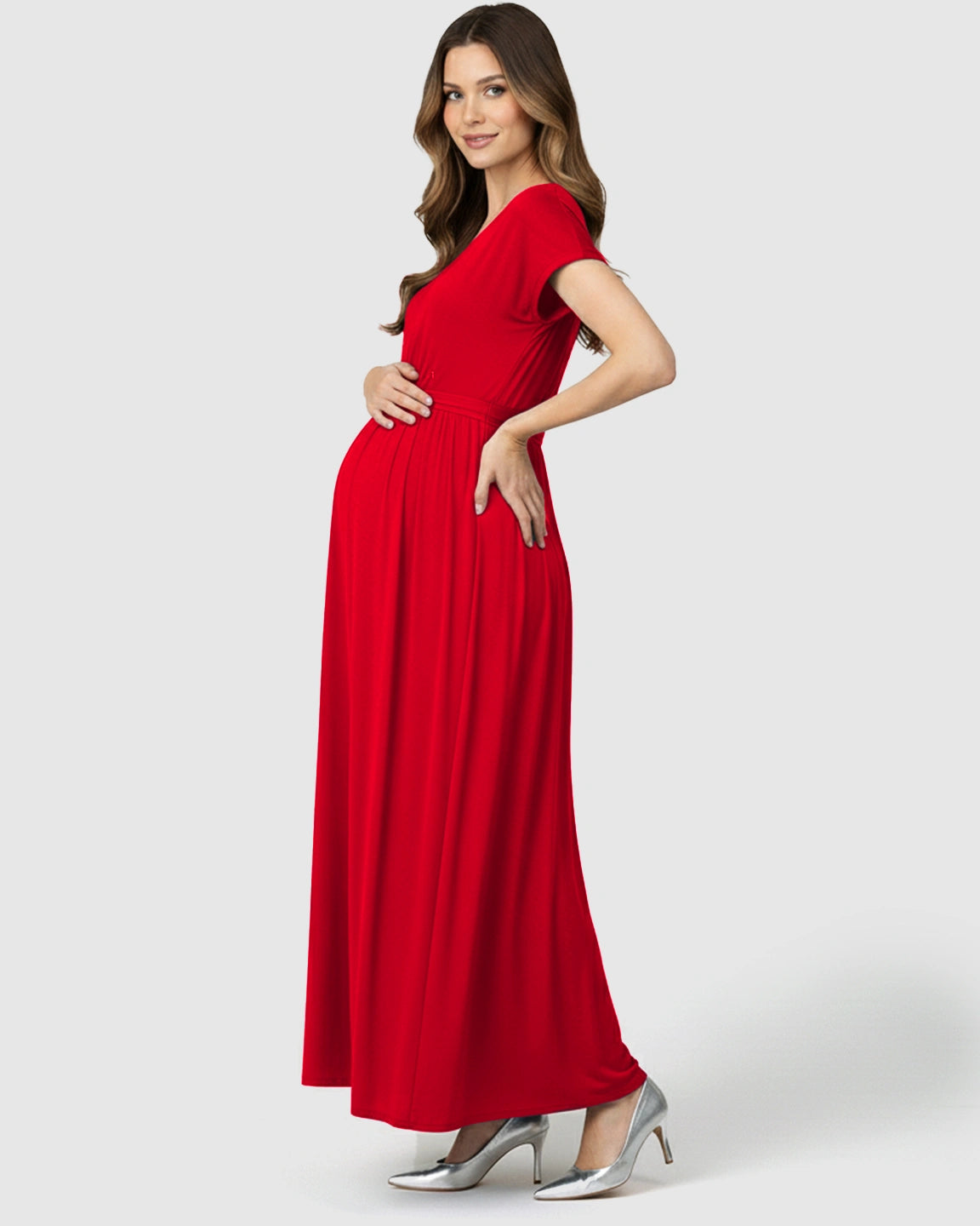 Empire Waist Flowy Maternity Maxi Dress