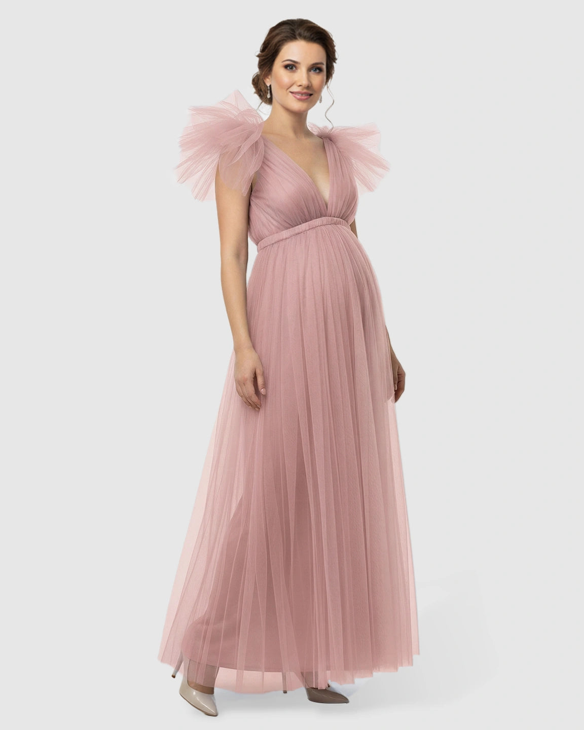 Dramatic Tulle Babydoll Maternity Photoshoot Dress