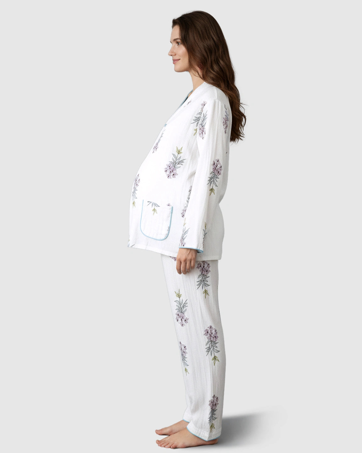 Cotton-Muslin Japanese-Style Maternity Sleepwear Set