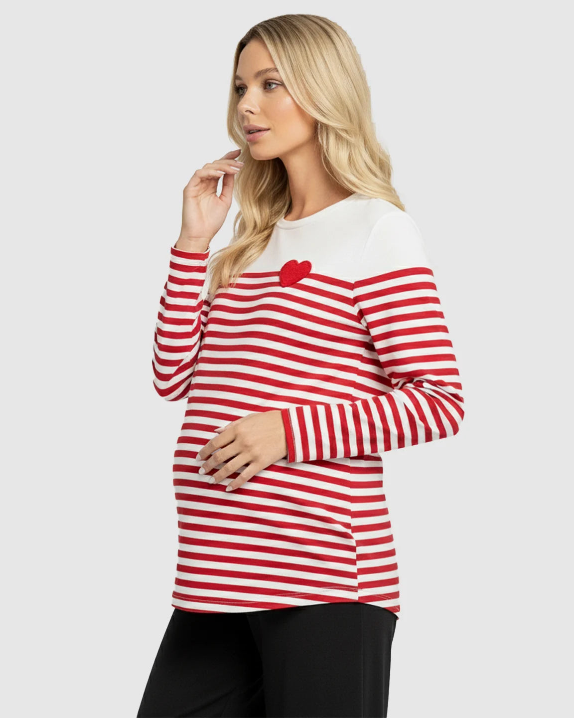 Striped Loose-Fit Maternity Top