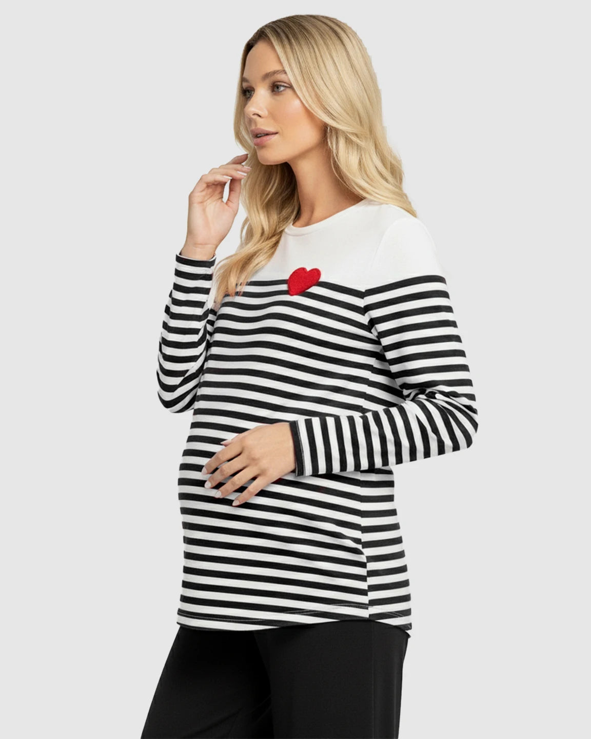Striped Loose-Fit Maternity Top