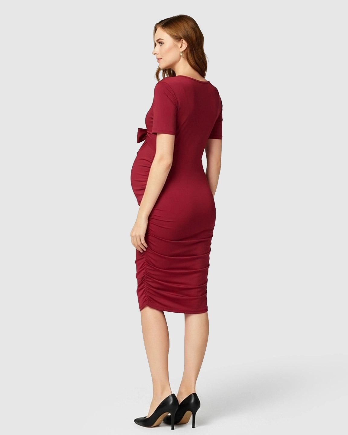 Tie-Front Fitted Bodycon Maternity & Nursing Dress