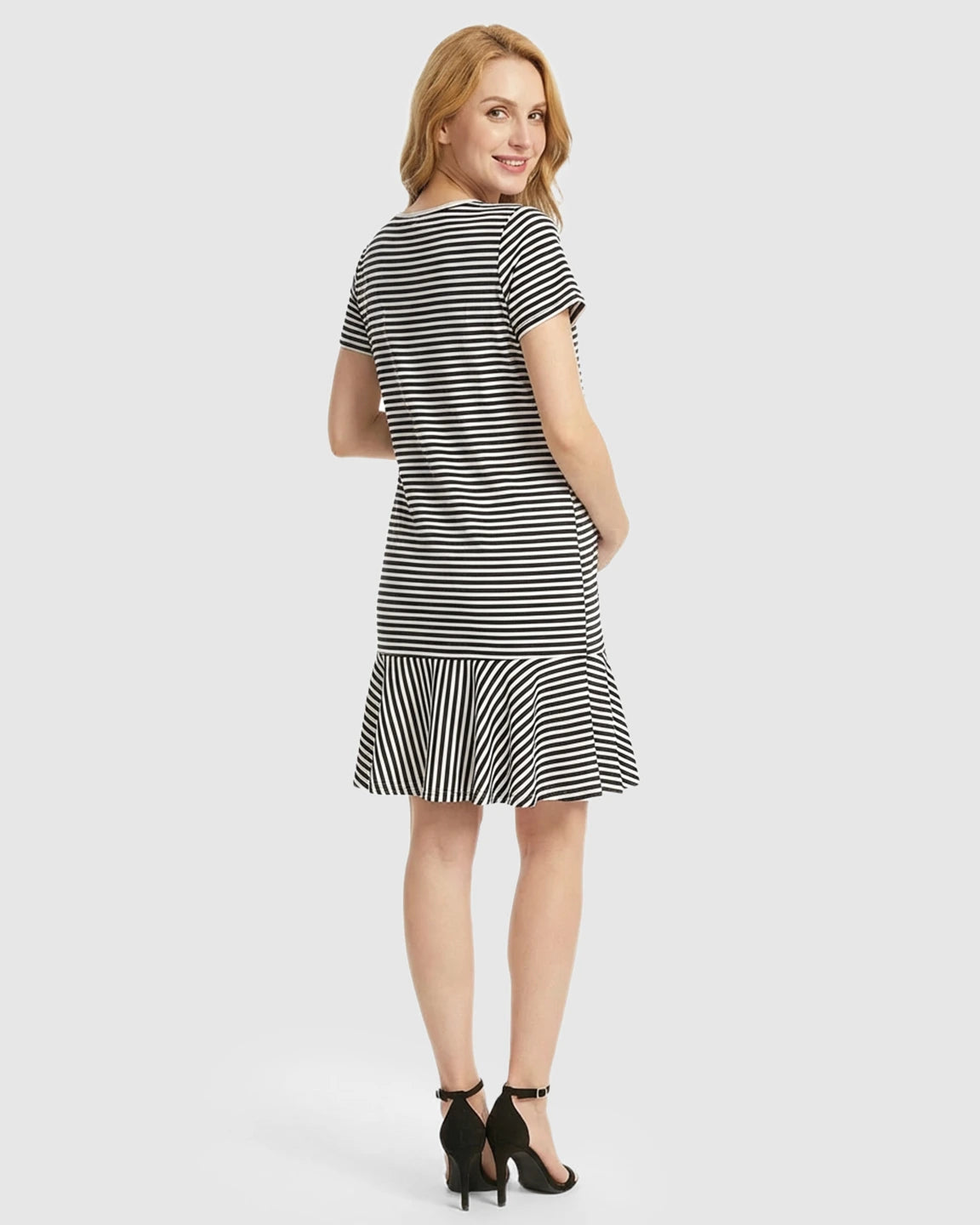 Easy Nursing Access Classic Stripes Maternity & Nursing Dress
