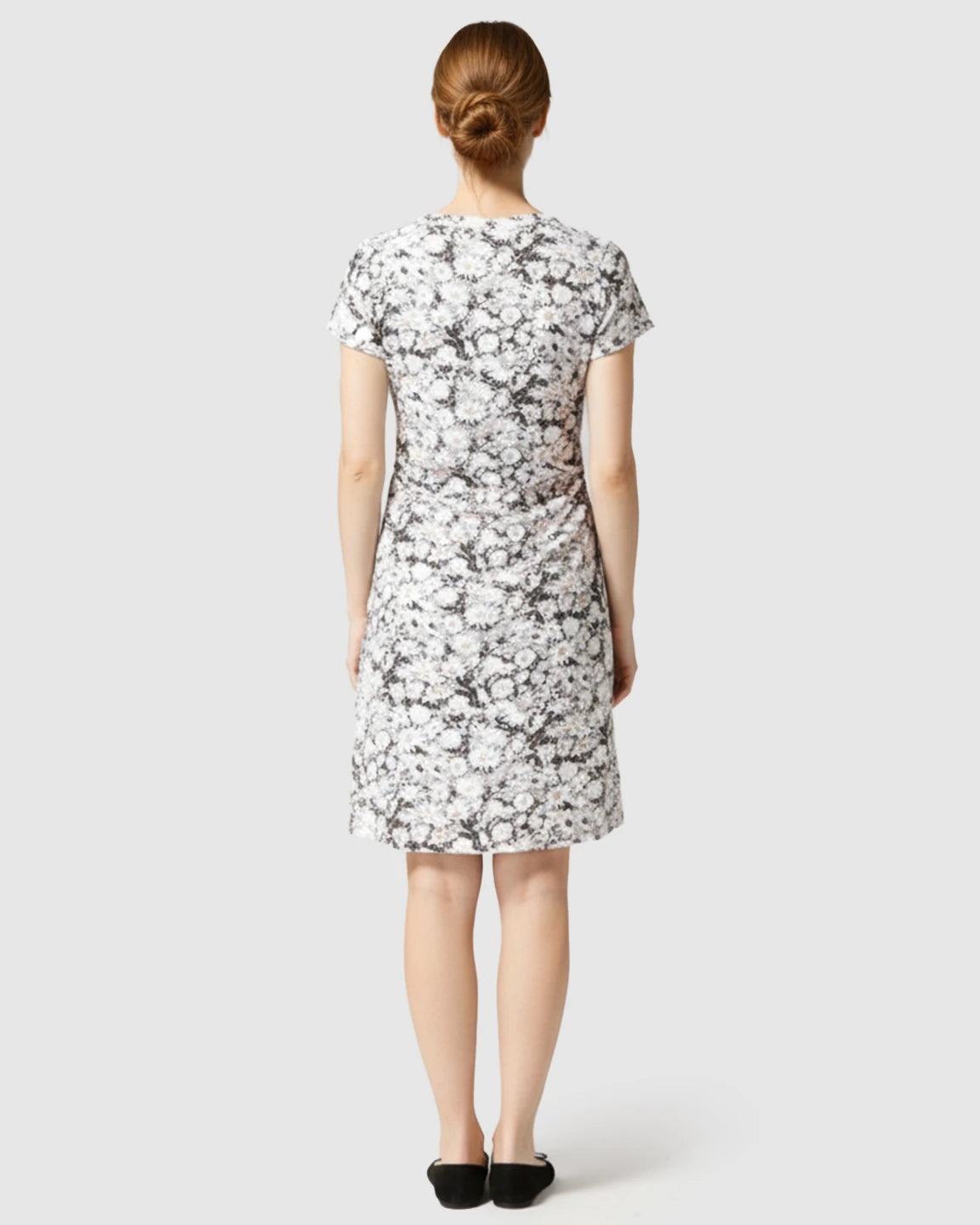Ruched-Side Floral Print Nursing & Maternity Dress