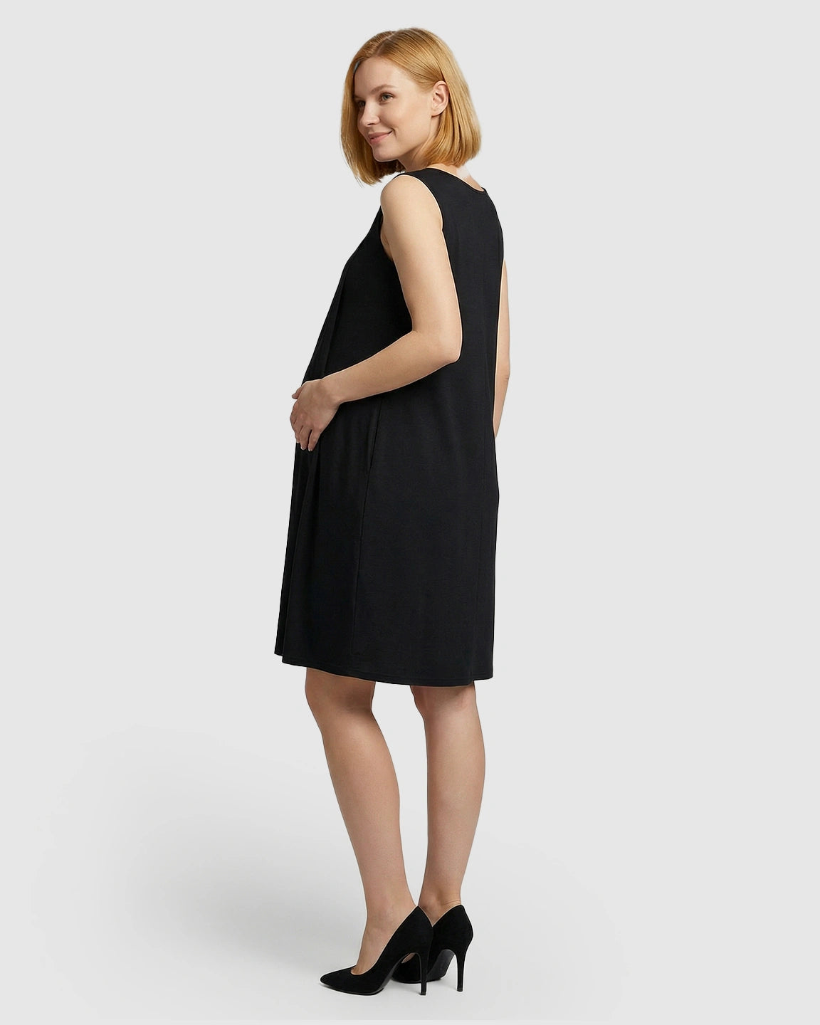 Discreet Nursing Opening Casual Maternity Midi Dress