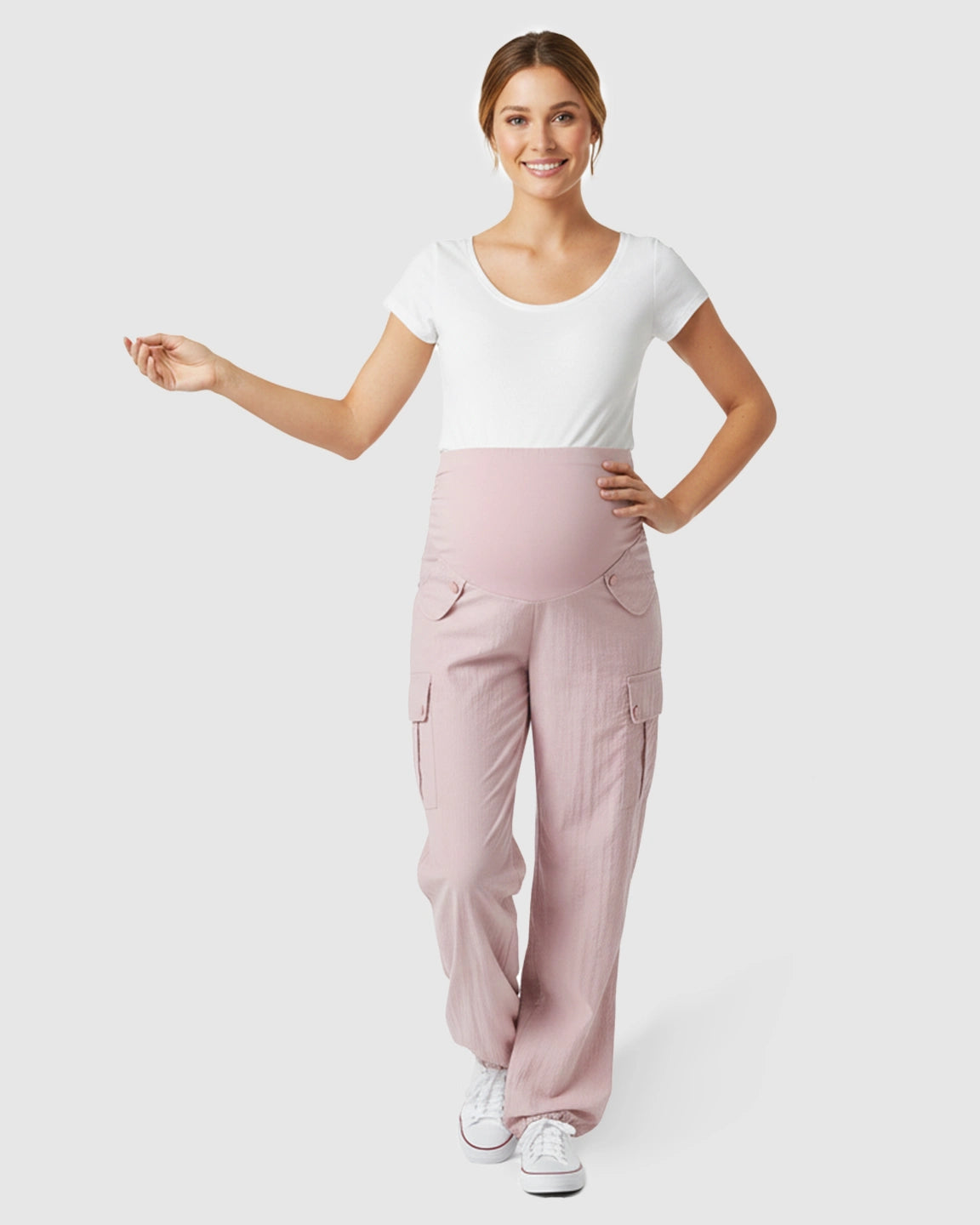 Cooling Wide-Leg Cargo Maternity Pants