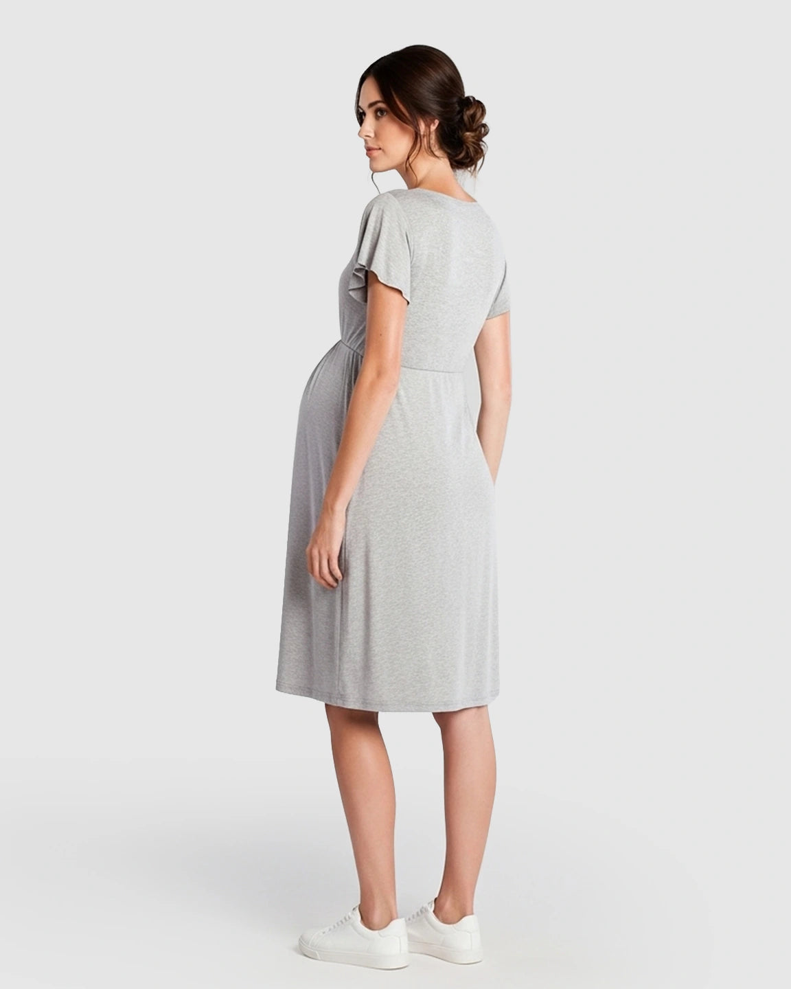 Lace-Trim V-Neck Maternity & Nursing Nightdress