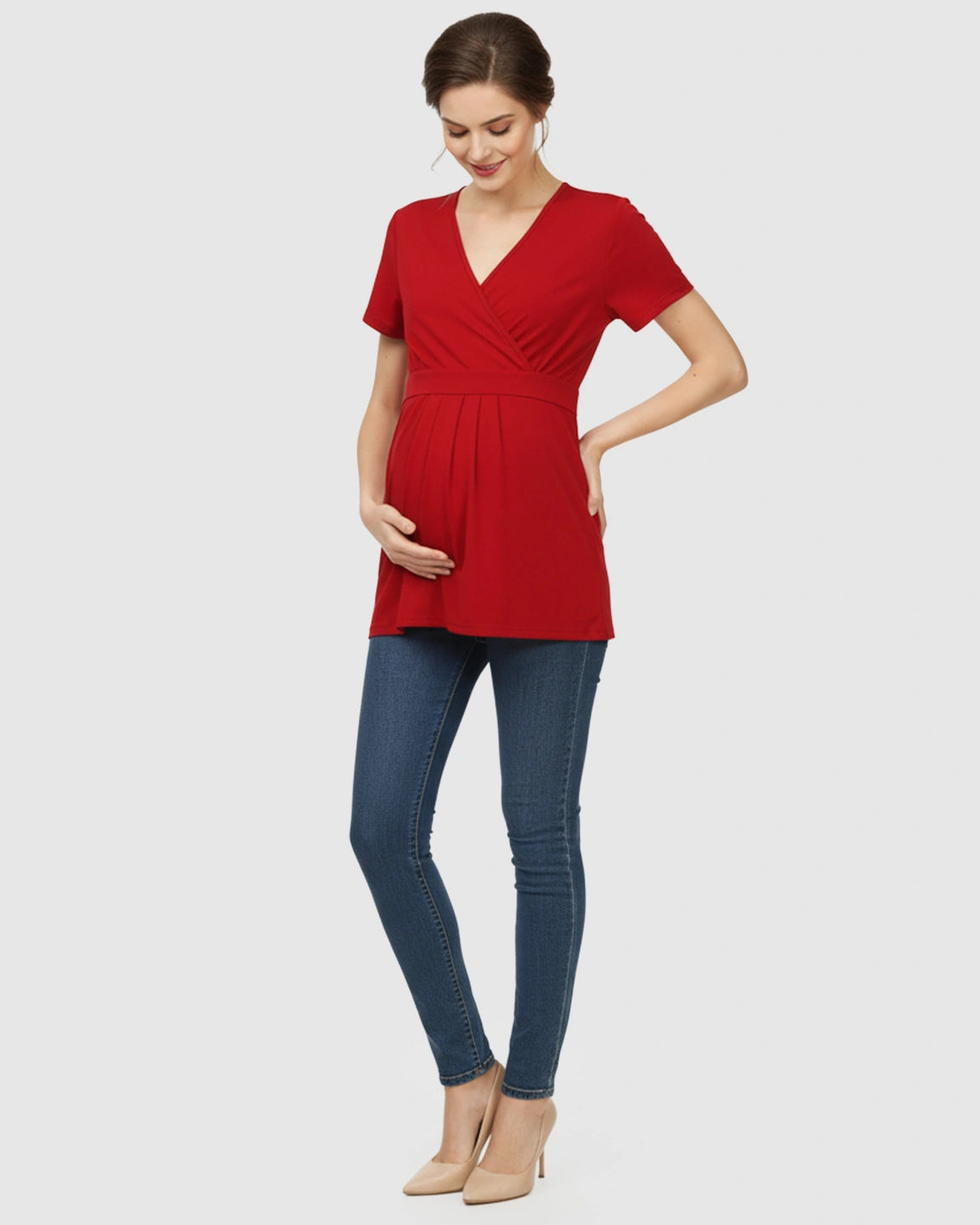 V-Neck Wrap-Style Maternity Top