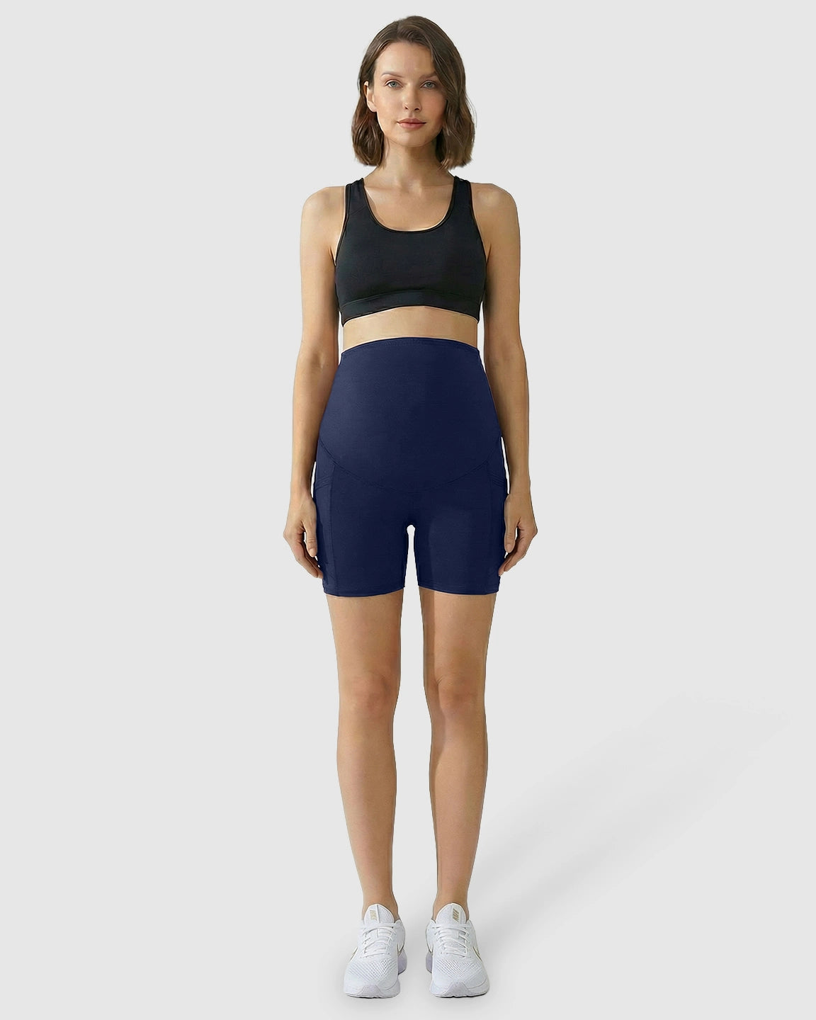 High-Waist Supportive Maternity Shorts