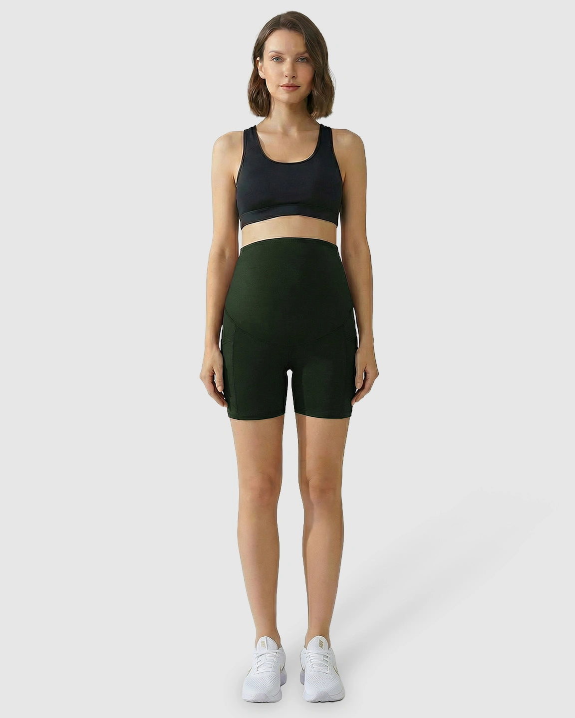 High-Waist Supportive Maternity Shorts