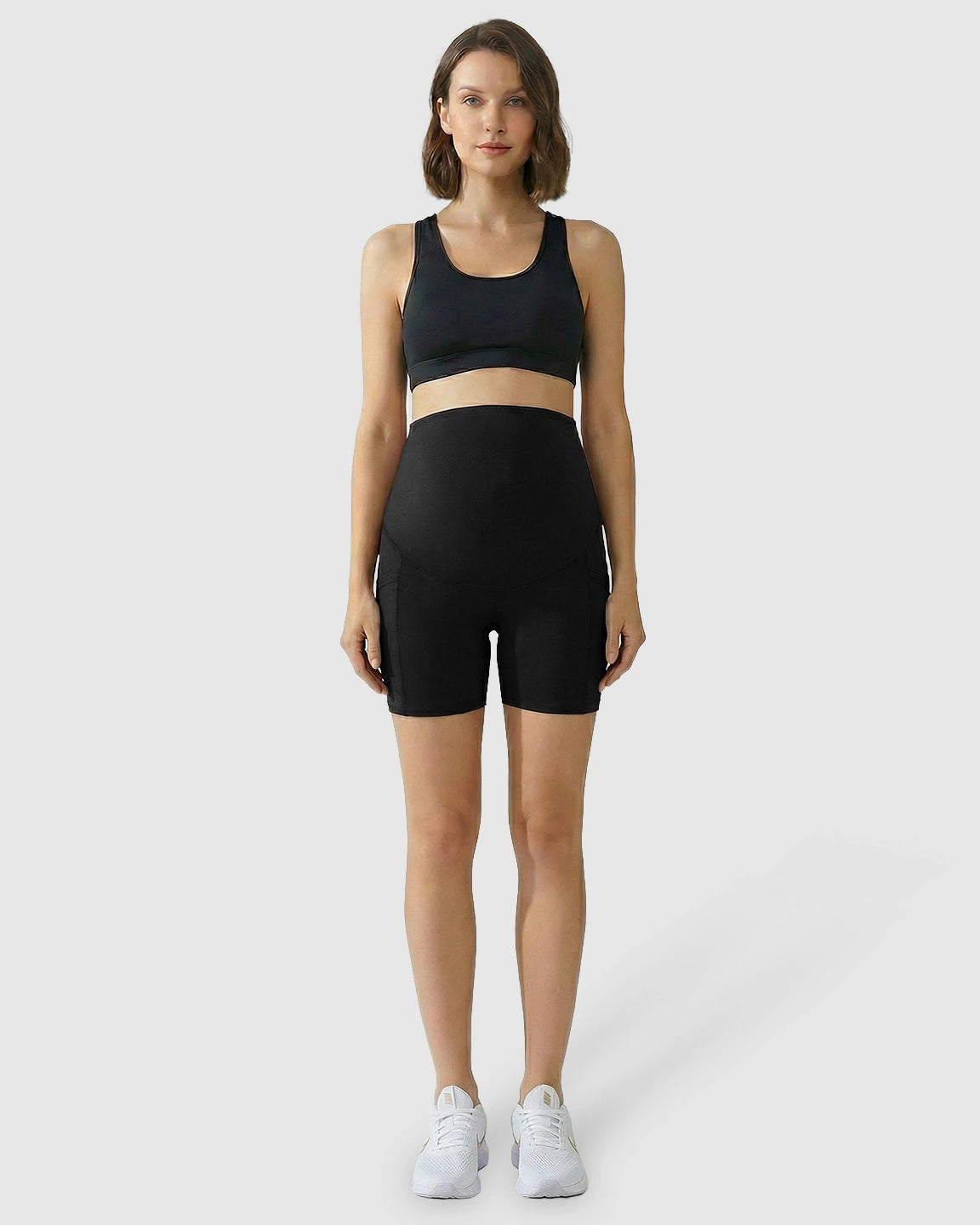 High-Waist Supportive Maternity Shorts