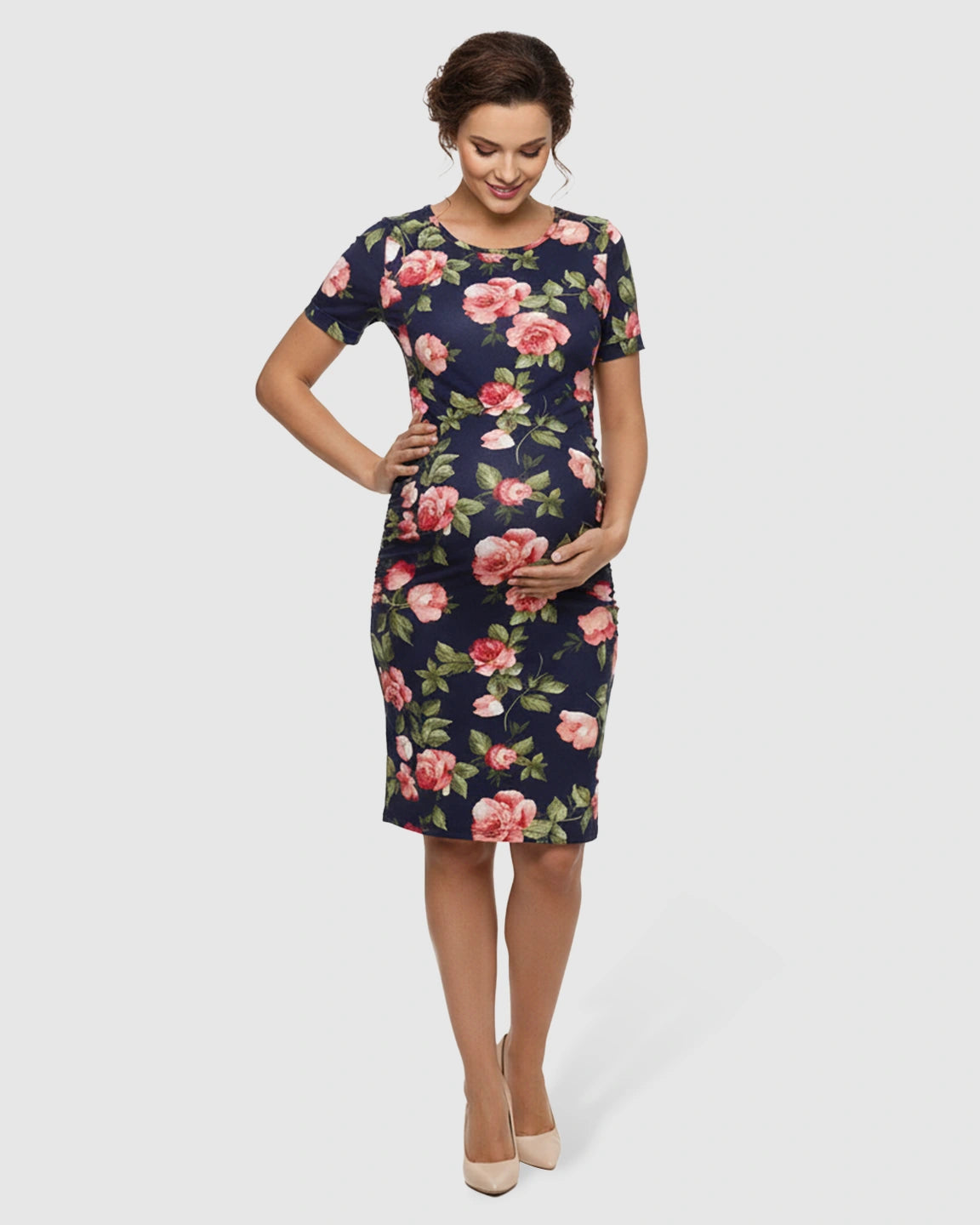 Floral Print Bodycon Maternity Dress