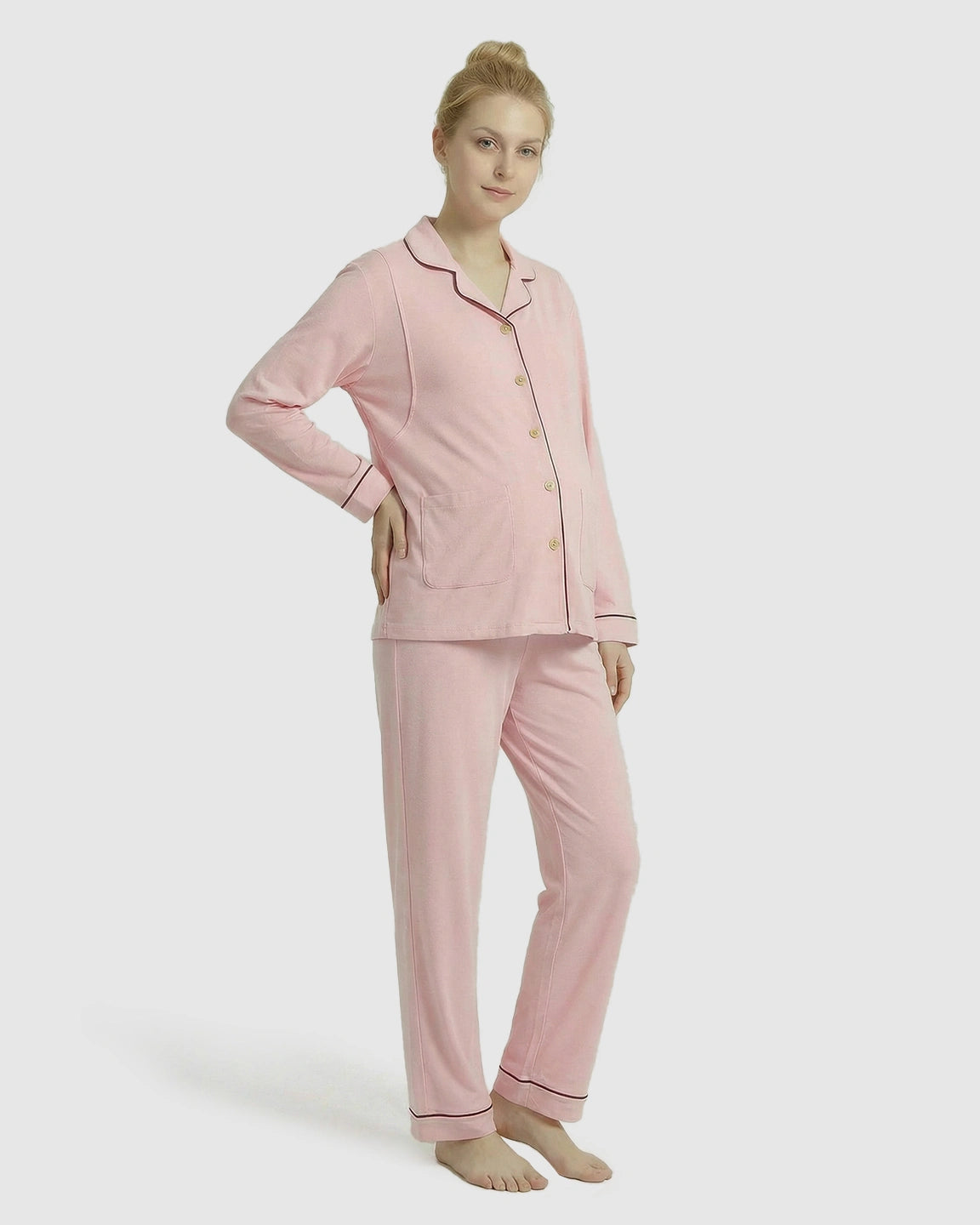 Notched Collar Relax Fit Maternity Loungewear Set