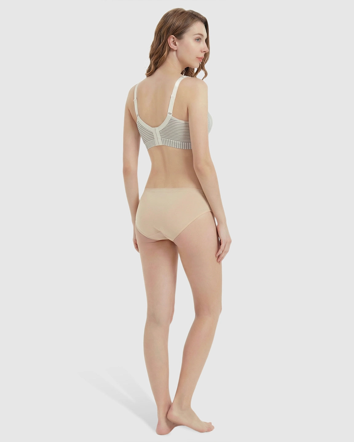 Striped Button Front Maternity Nursing Bra