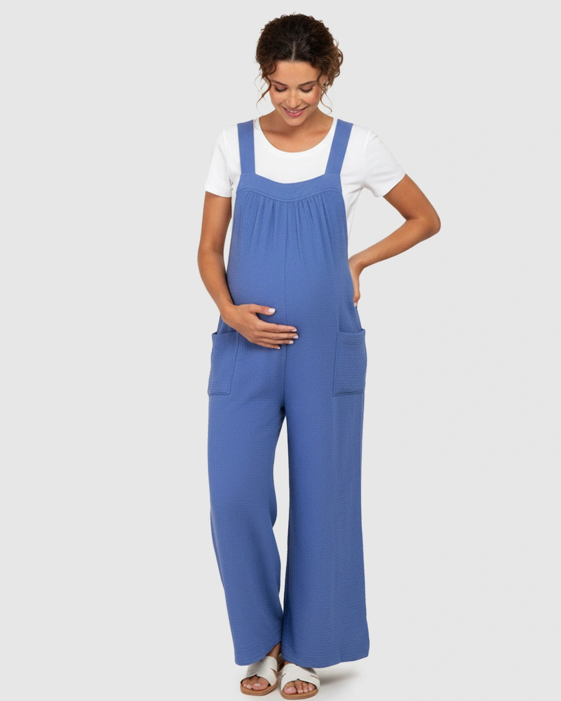 Tie-Back Wide-Leg Maternity Jumpsuit