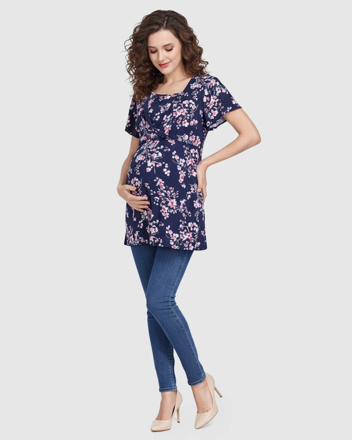 Crisscross Bodice Tunic Maternity Top