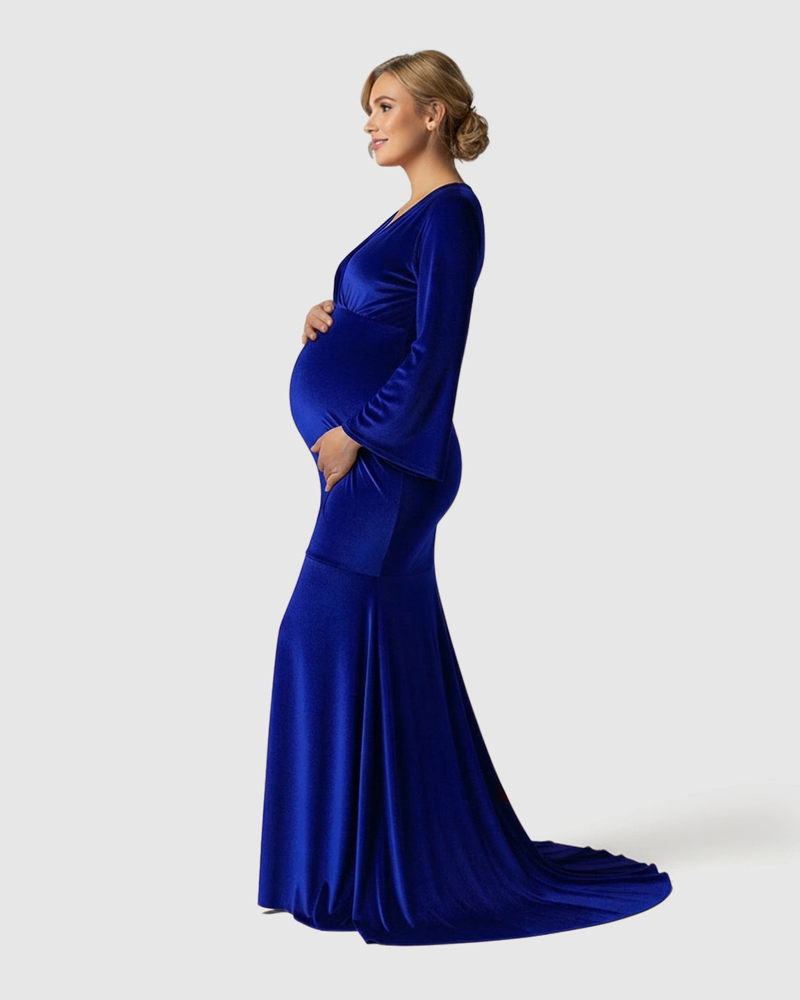 Velvet Mermaid Fit Maternity Gown
