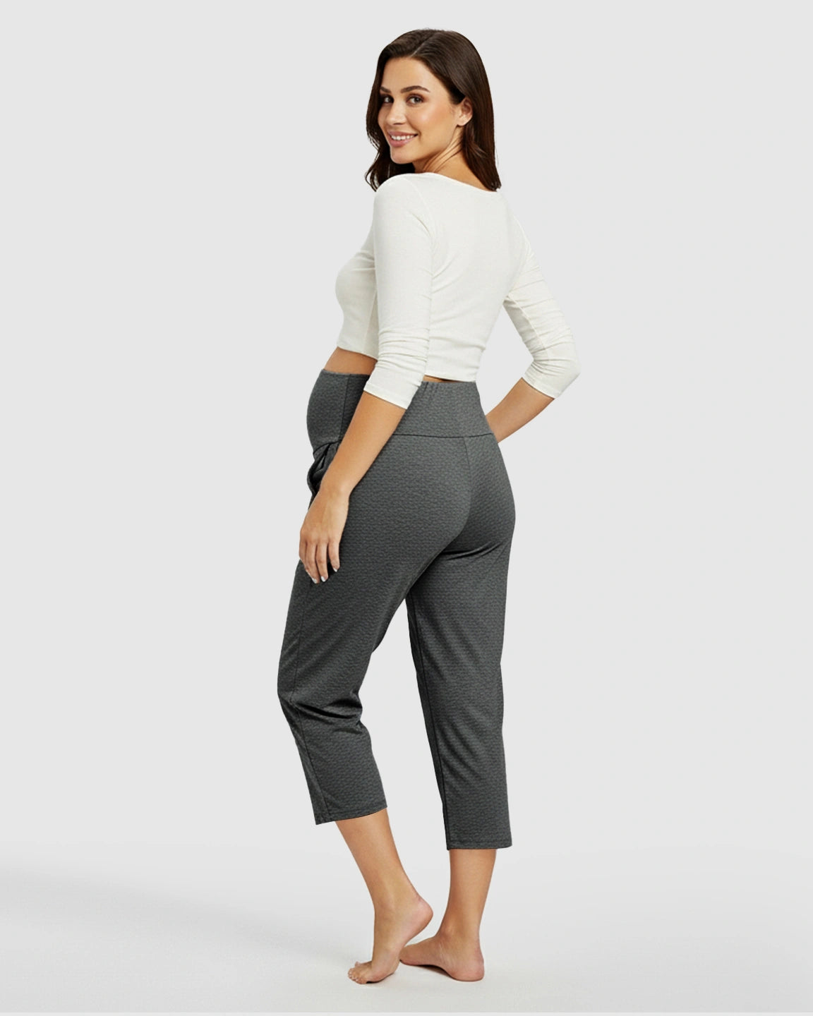 High-Waisted Maternity Capri Pants