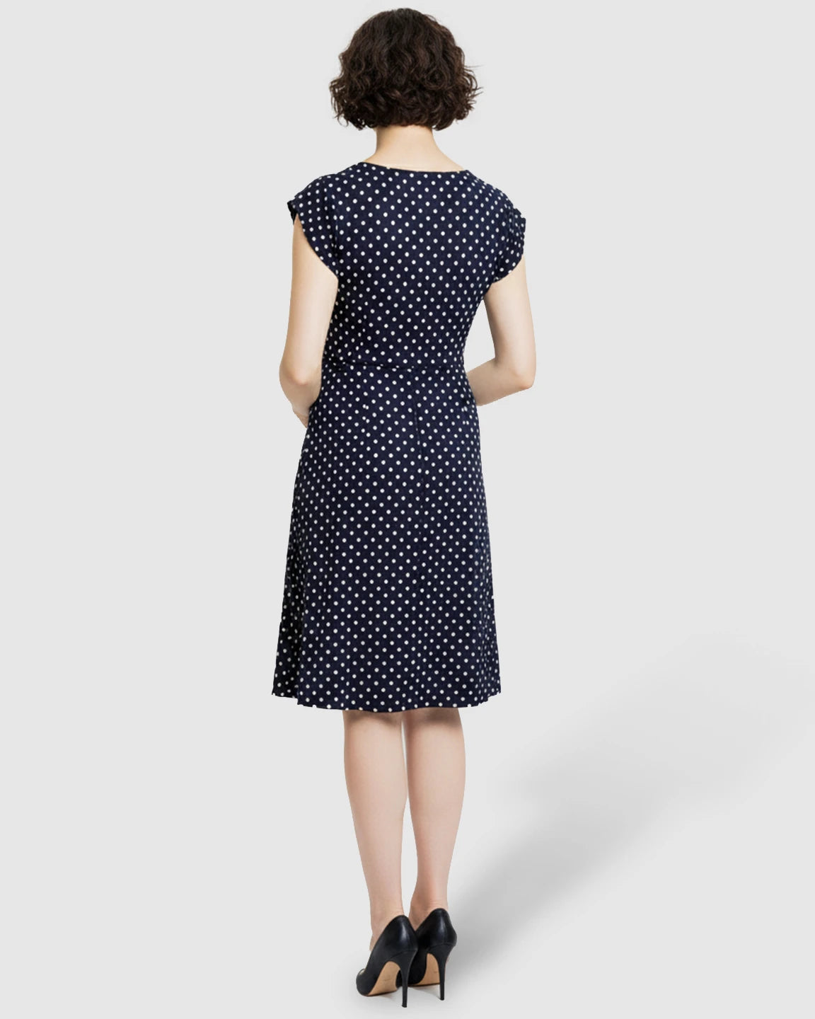 Easy Nursing Access Polka Dot Maternity Dress