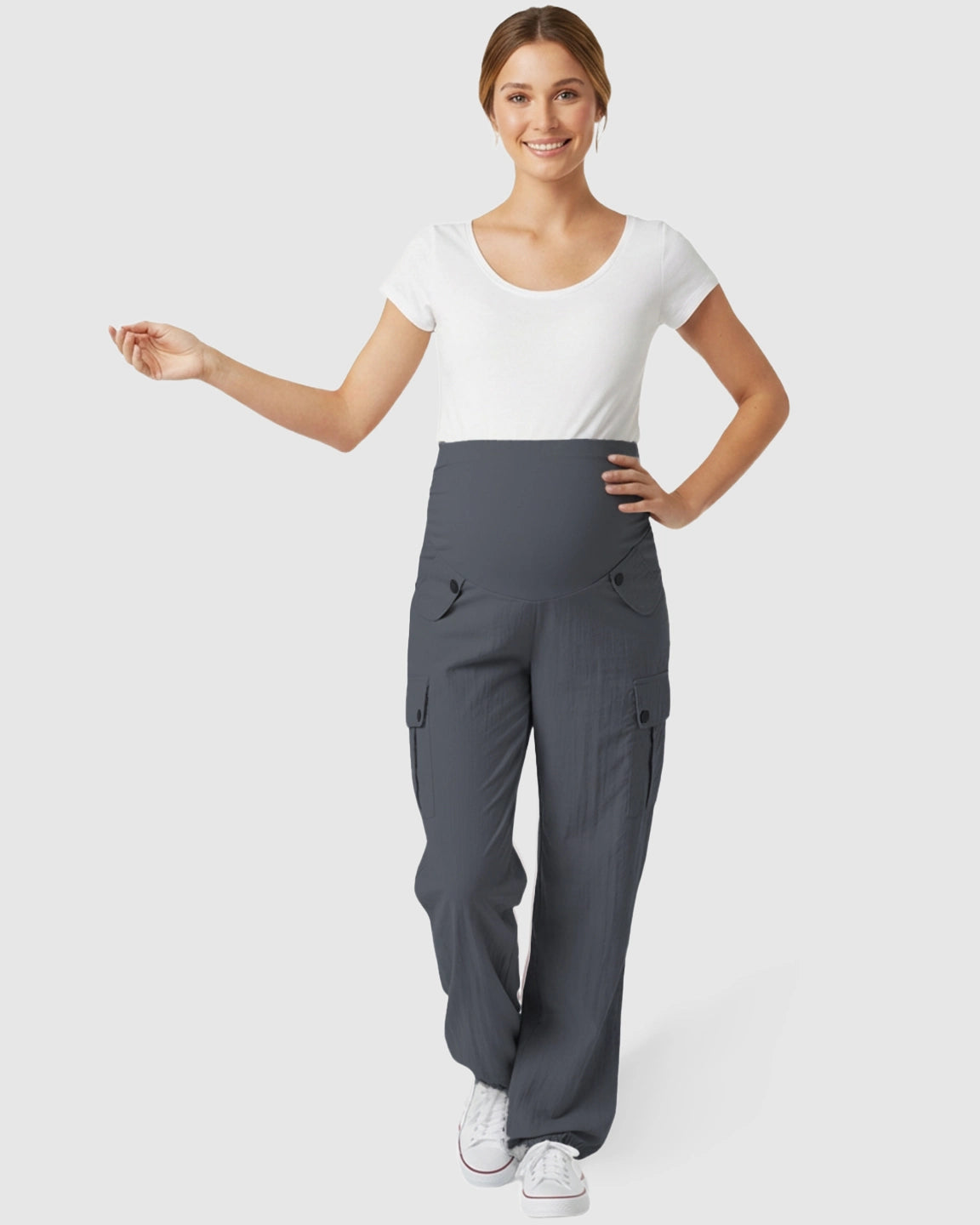 Cooling Wide-Leg Cargo Maternity Pants