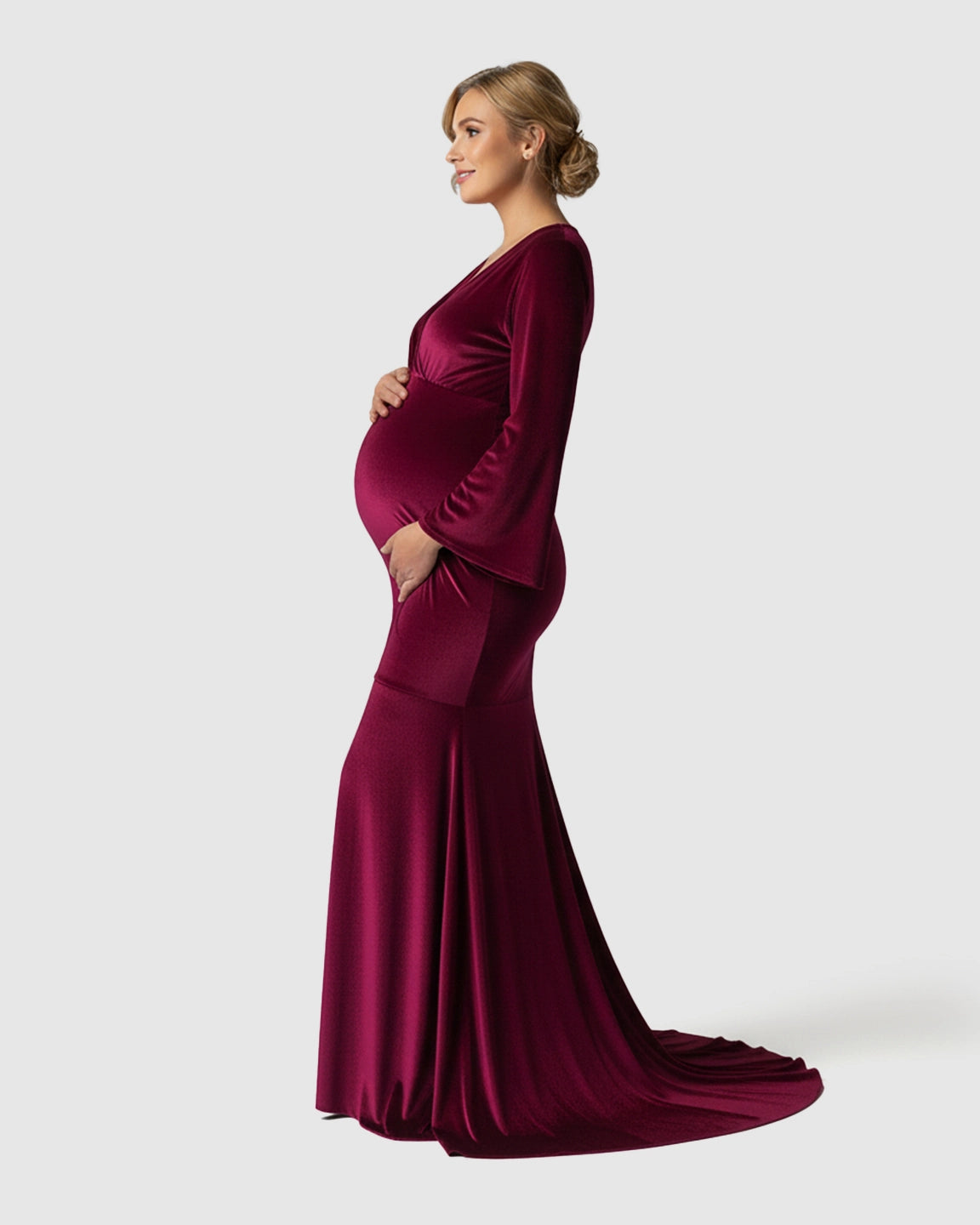 Velvet Mermaid Fit Maternity Gown