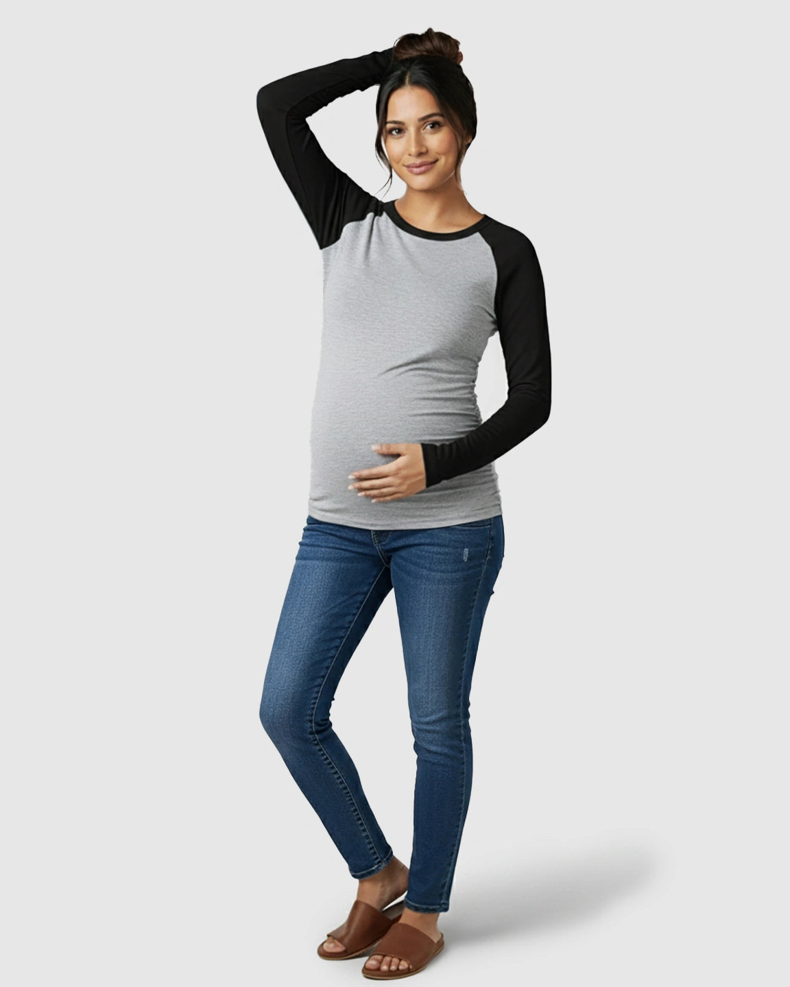 Stretch Fit Long-Sleeve Maternity Top