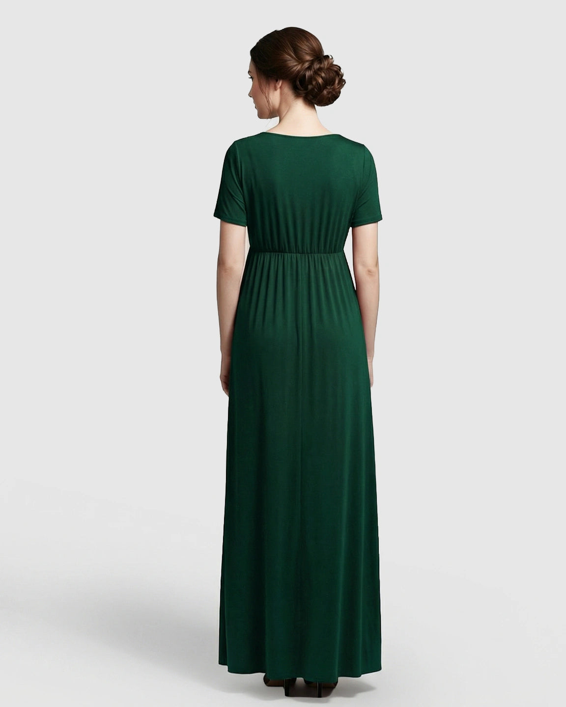 Crossover V-Neck Flowy Silhouette Maternity Maxi Dress