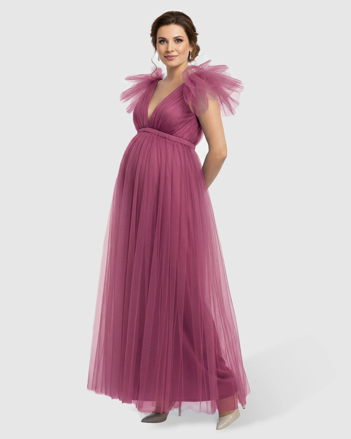 Dramatic Tulle Babydoll Maternity Photoshoot Dress