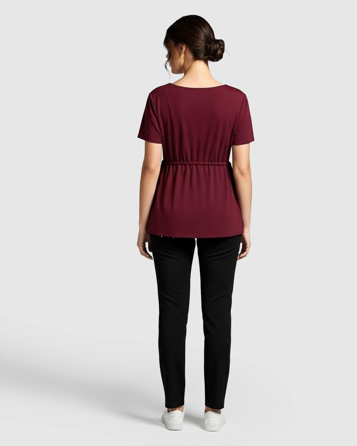 Elastic-Waist Babydoll Maternity Top