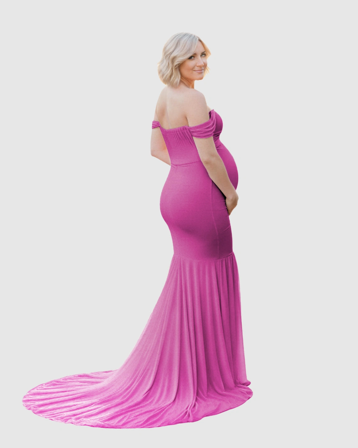 Off-Shoulder Mermaid Maternity Photoshoot Gown