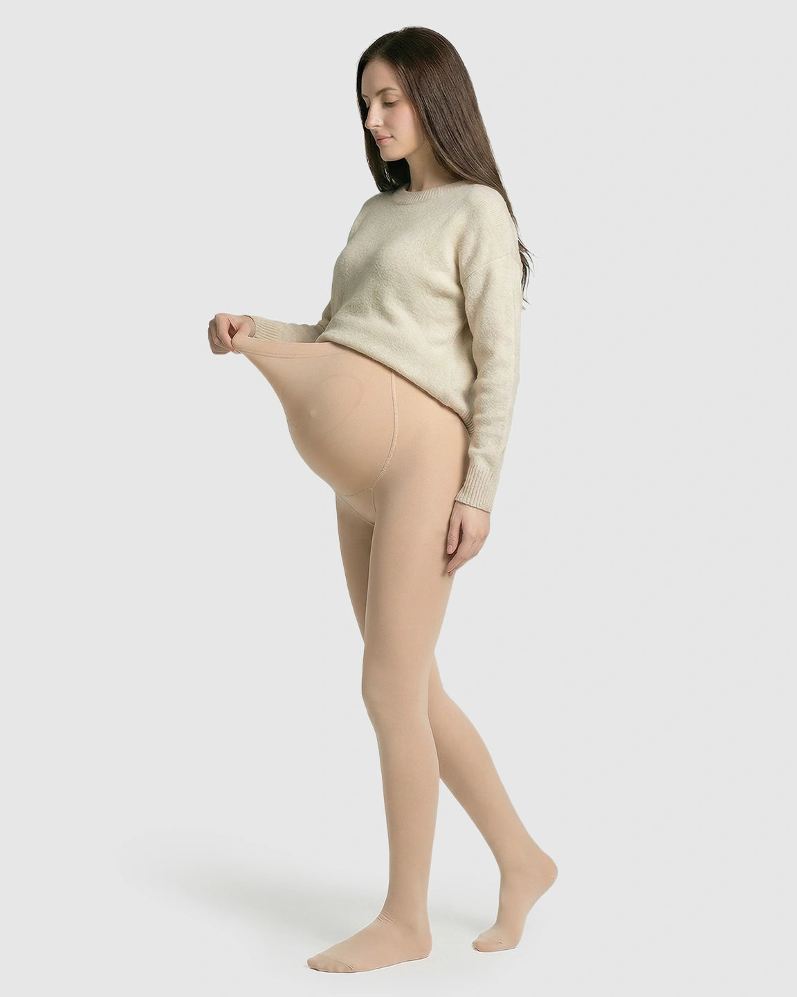 High-Waist Belly Support Footless Design Maternity Leggings
