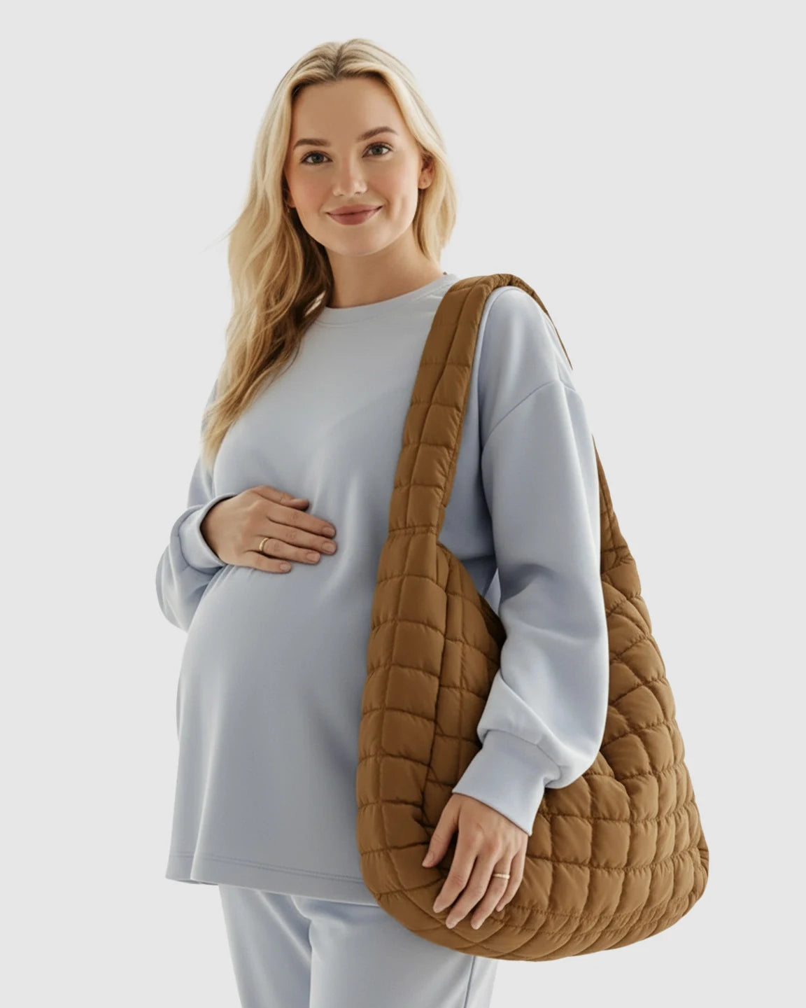 Plush Quilted Diaper Bag