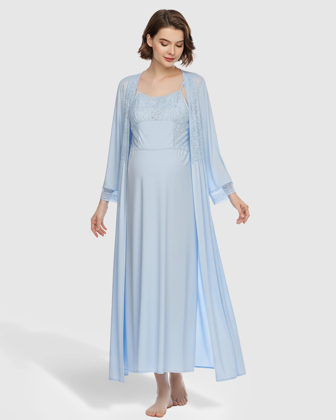 Elegant Lace Loose Fit Maternity Loungewear Set