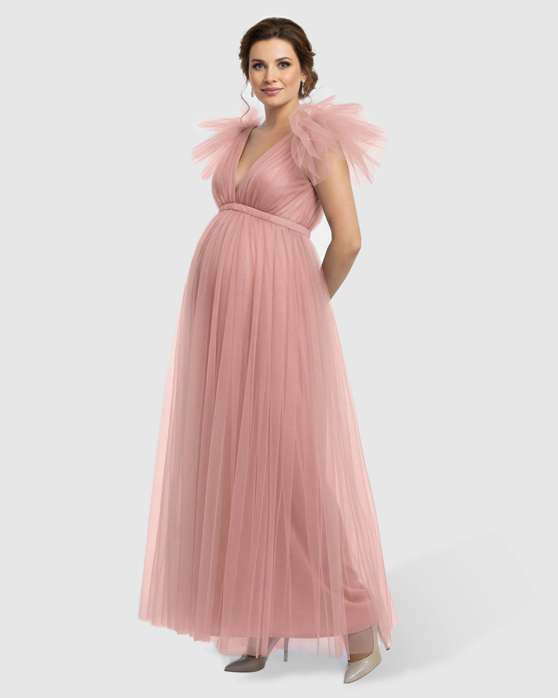 Dramatic Tulle Babydoll Maternity Photoshoot Dress