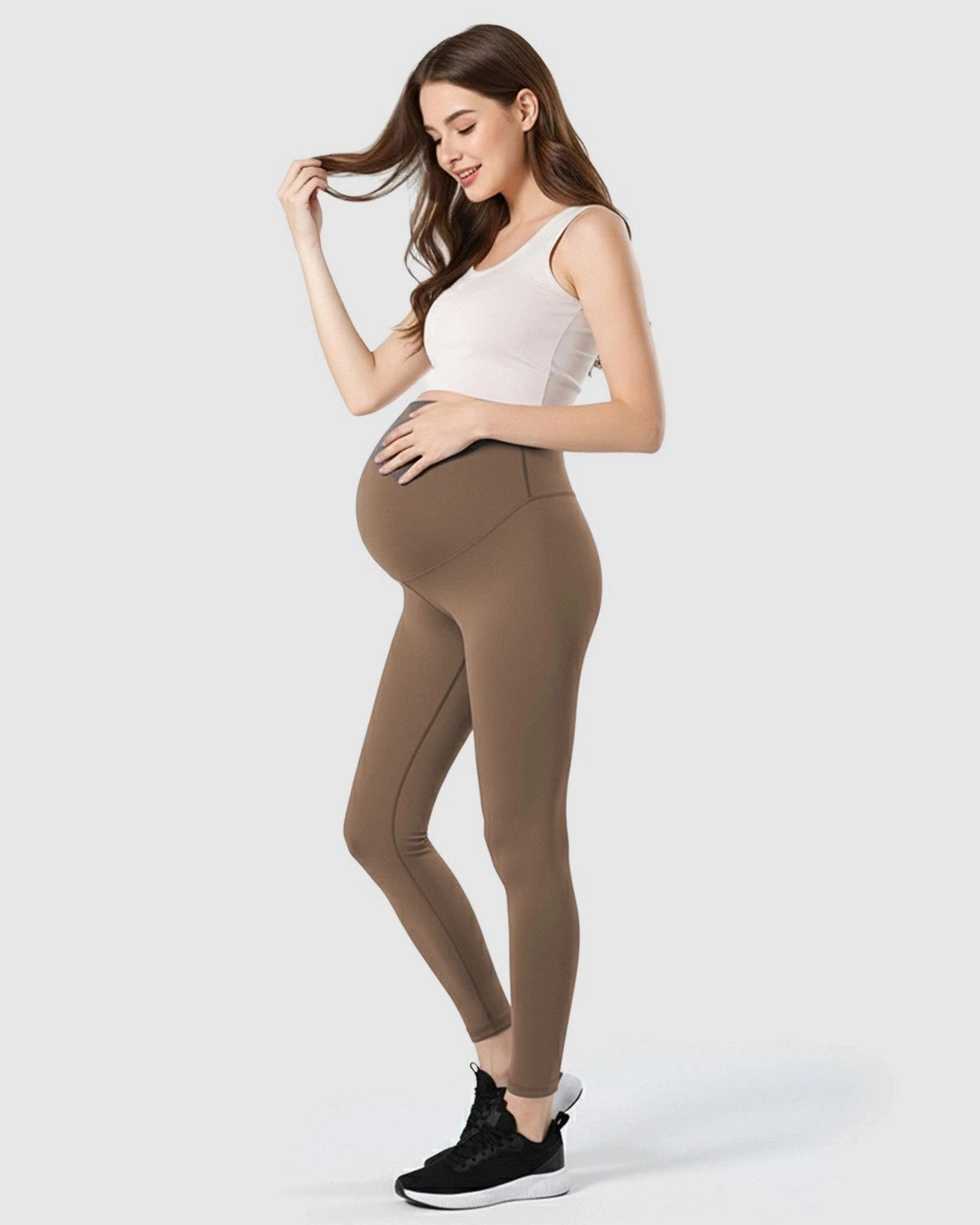 Double-Layer Belly Support Maternity Leggings