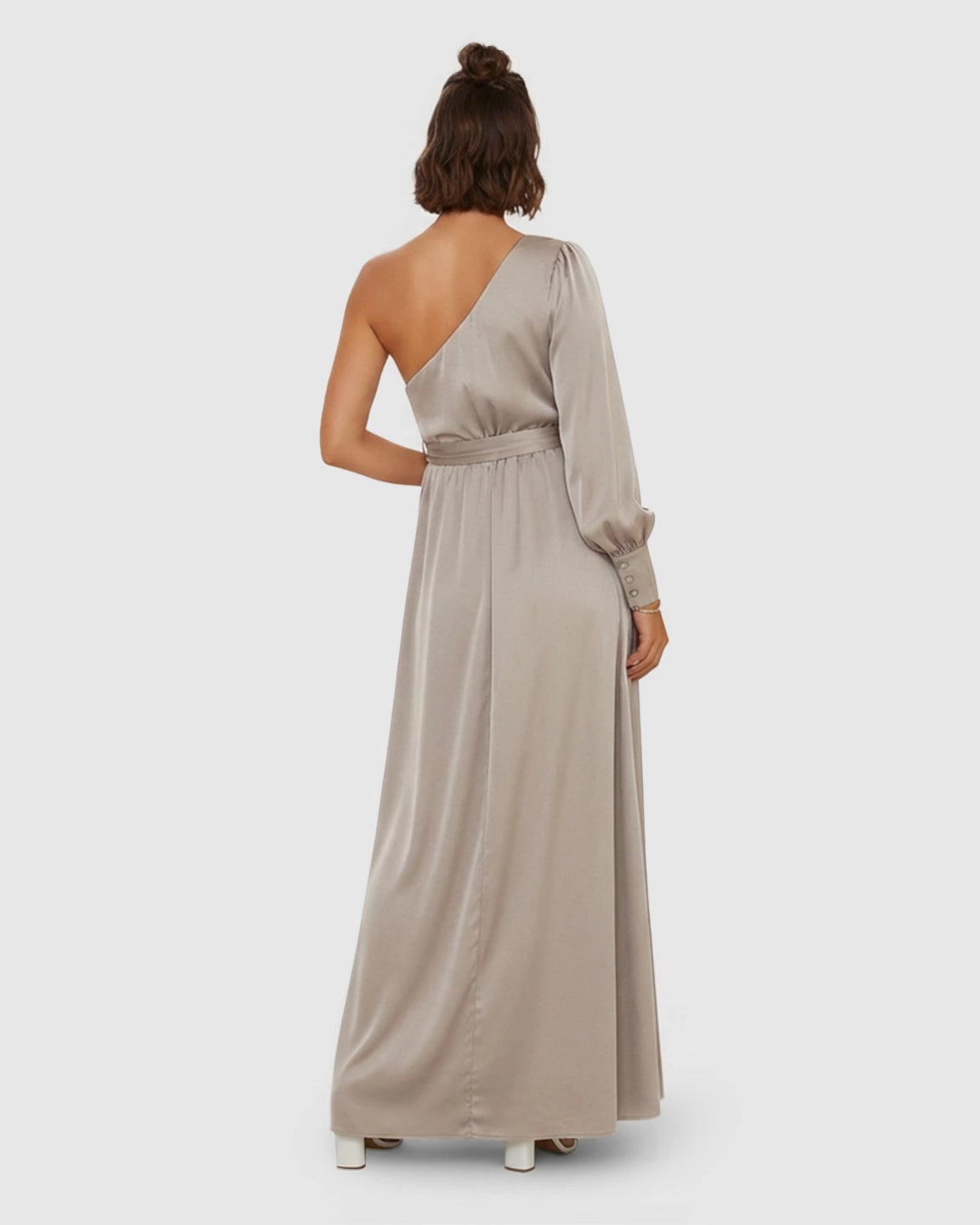 One-Shoulder Elegant Maternity Maxi Dress