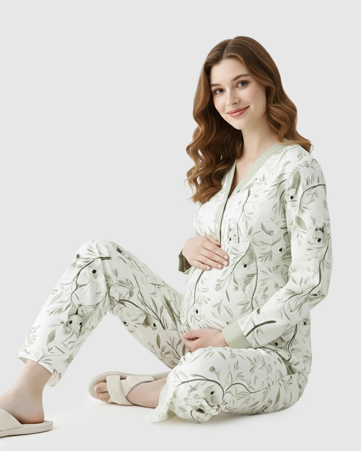 Double-Sided Cotton Relaxed Maternity Lounge Set