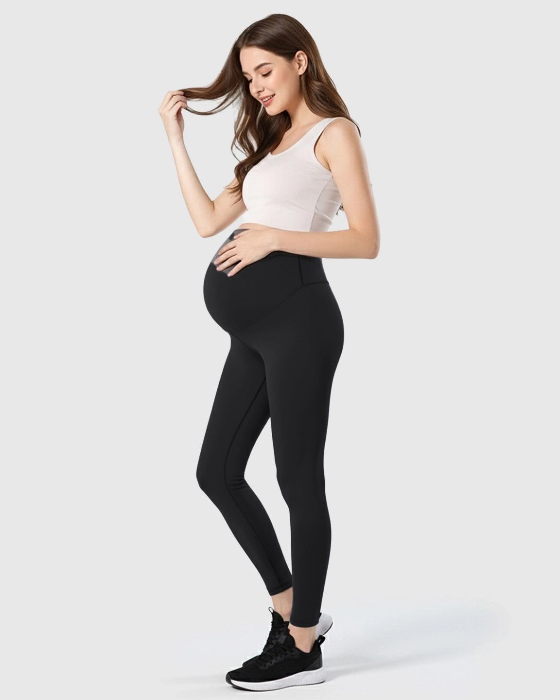 Double-Layer Belly Support Maternity Leggings