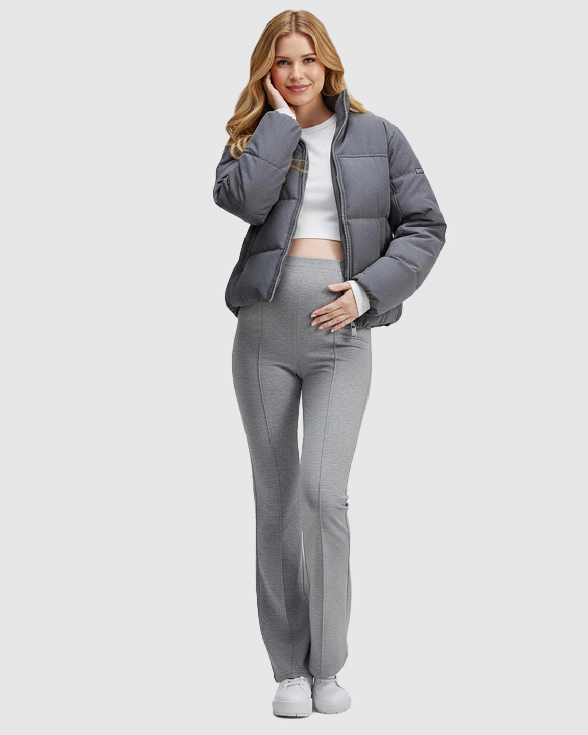 High-Waist Over-Belly Flare Maternity Pants